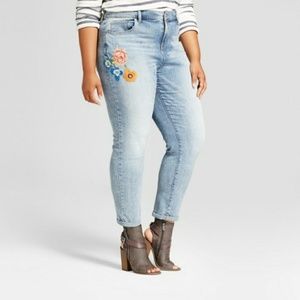 Target Ava + Viv Straight Leg Embroidered Jeans